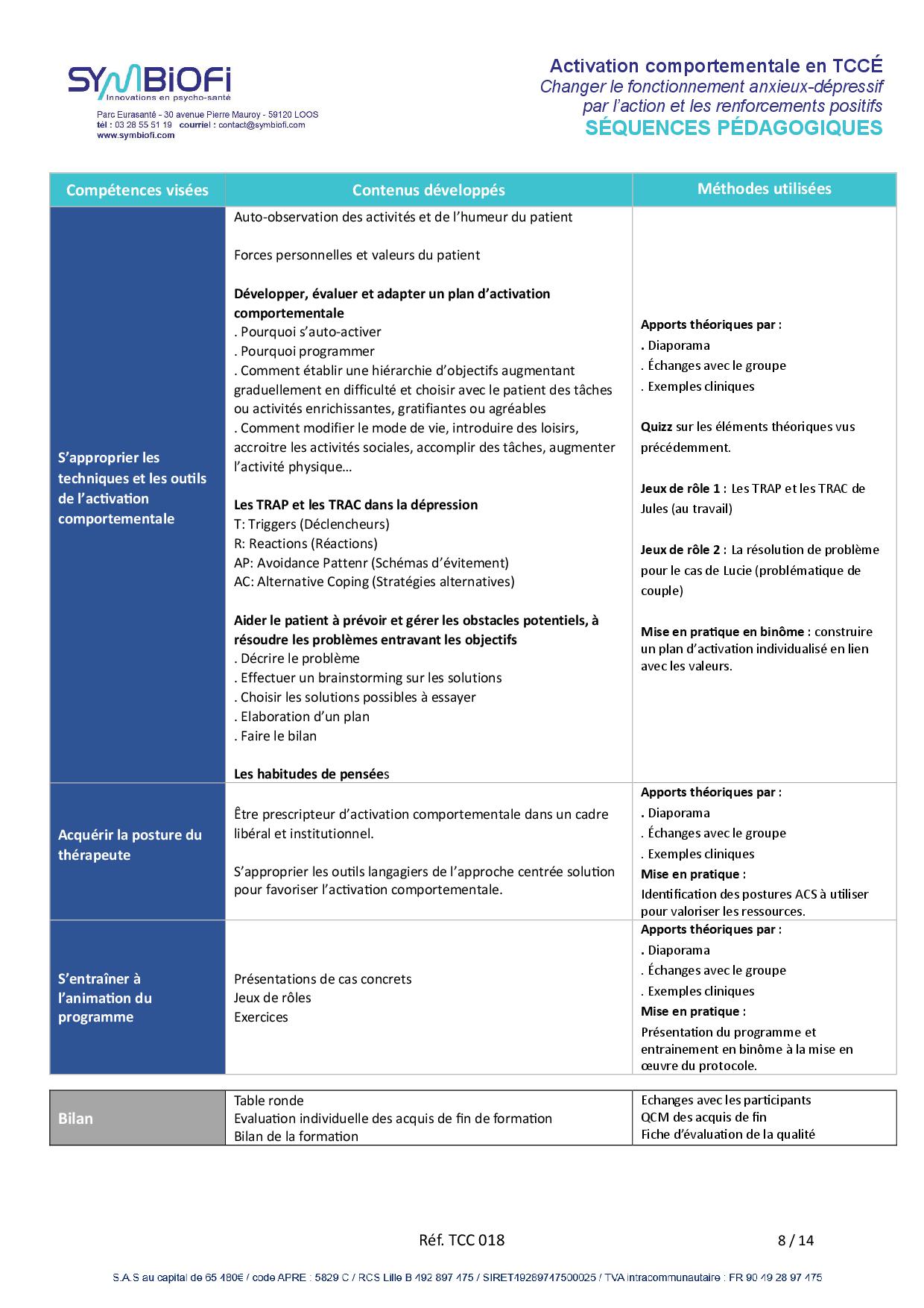 Symbiofi_Formation_Activation_Comportementale_Page_2 alt="Programme de la formation Activation Comportementale en TCCÉ : changer le fonctionnement anxieux-dépressif par l’action et les renforcements positifs - page 2"