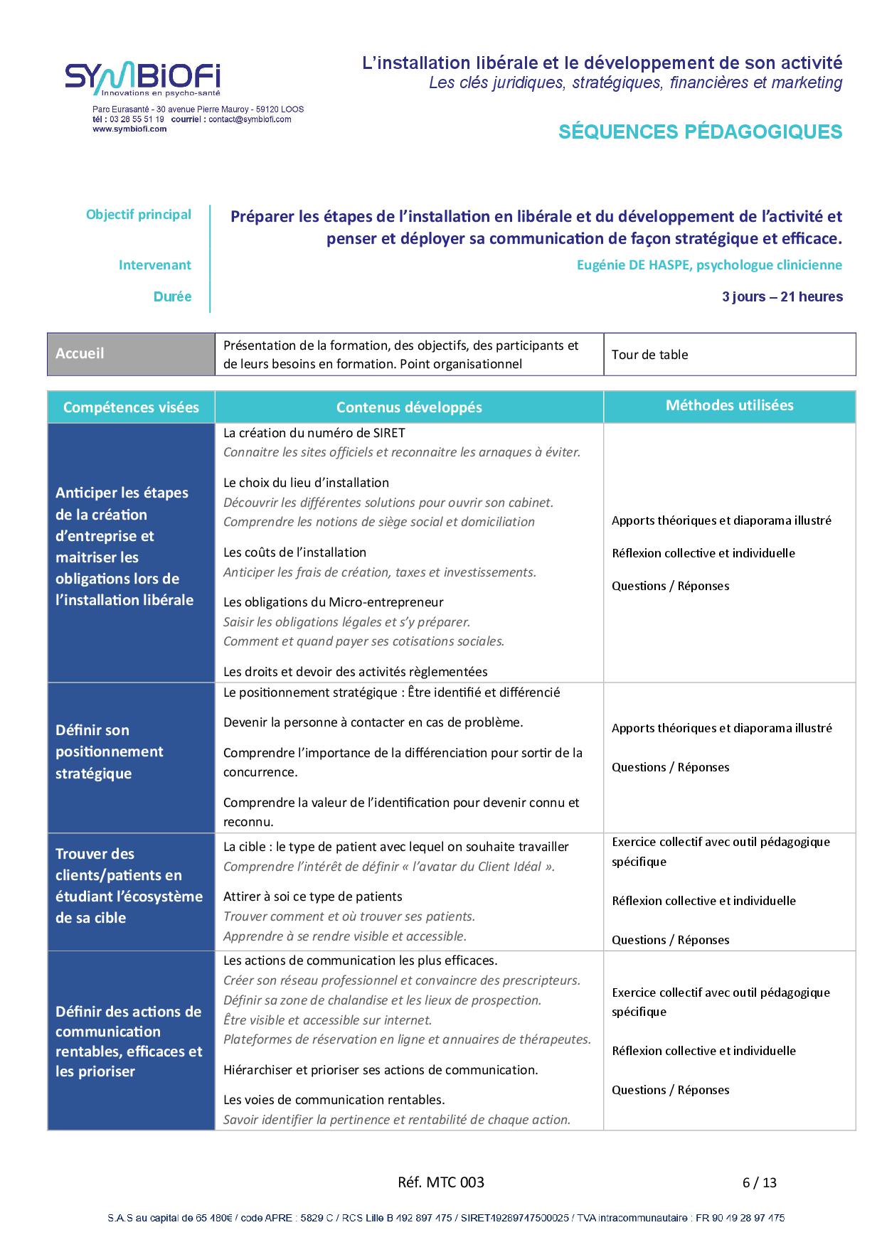 Symbiofi_Formation_Installation_Liberale_Page_1 alt="Programme de la formation L'installation libérale et le développement de son activité : les clés juridiques, stratégiques, financières et marketing - page 1"