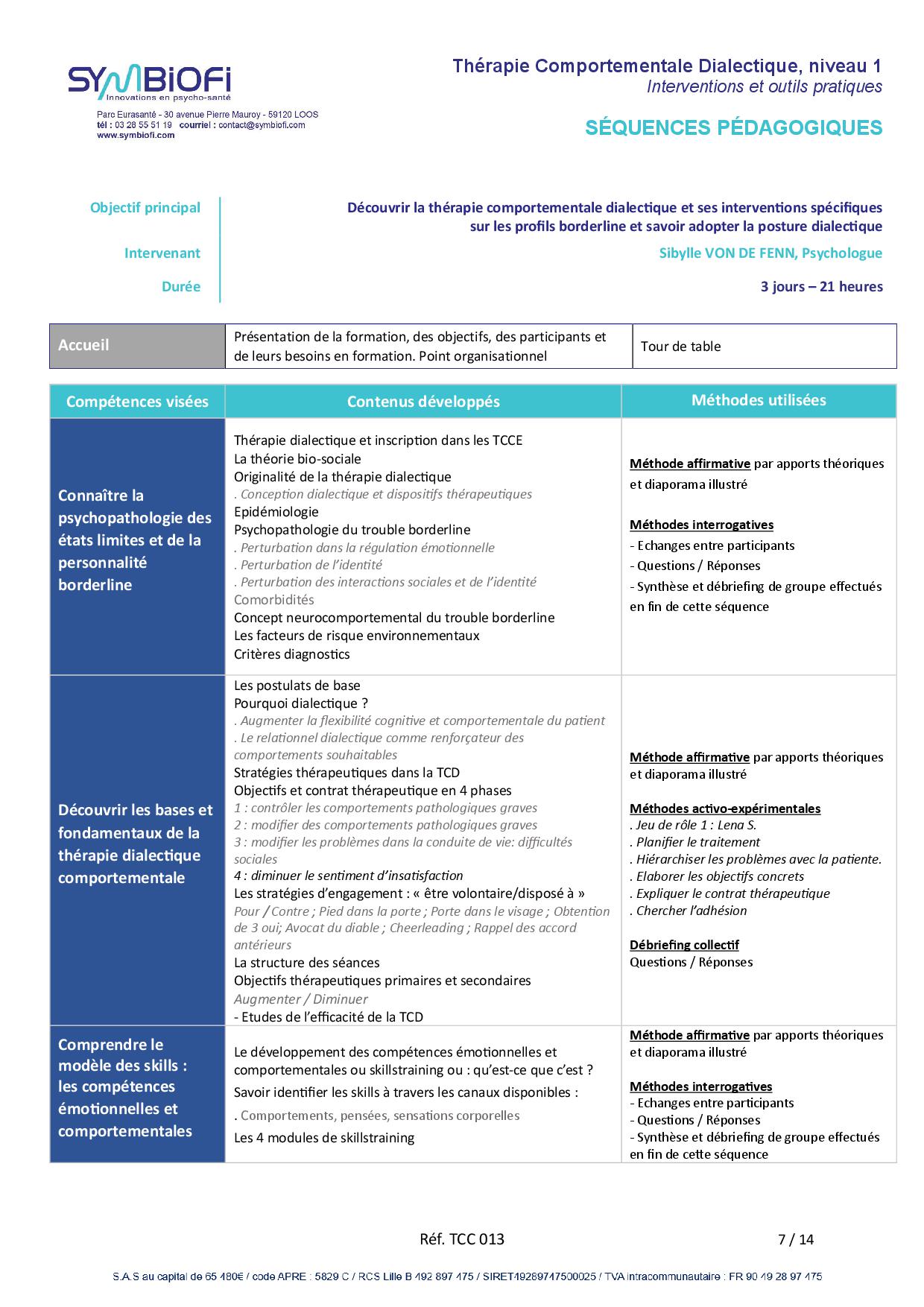 Symbiofi_Formation_Therapie_Comportementale_Dialectique_Page_1 alt="Programme de la formation Thérapie comportementale dialectique (TCD), niveau 1 : interventions et outils pratiques - page 1"
