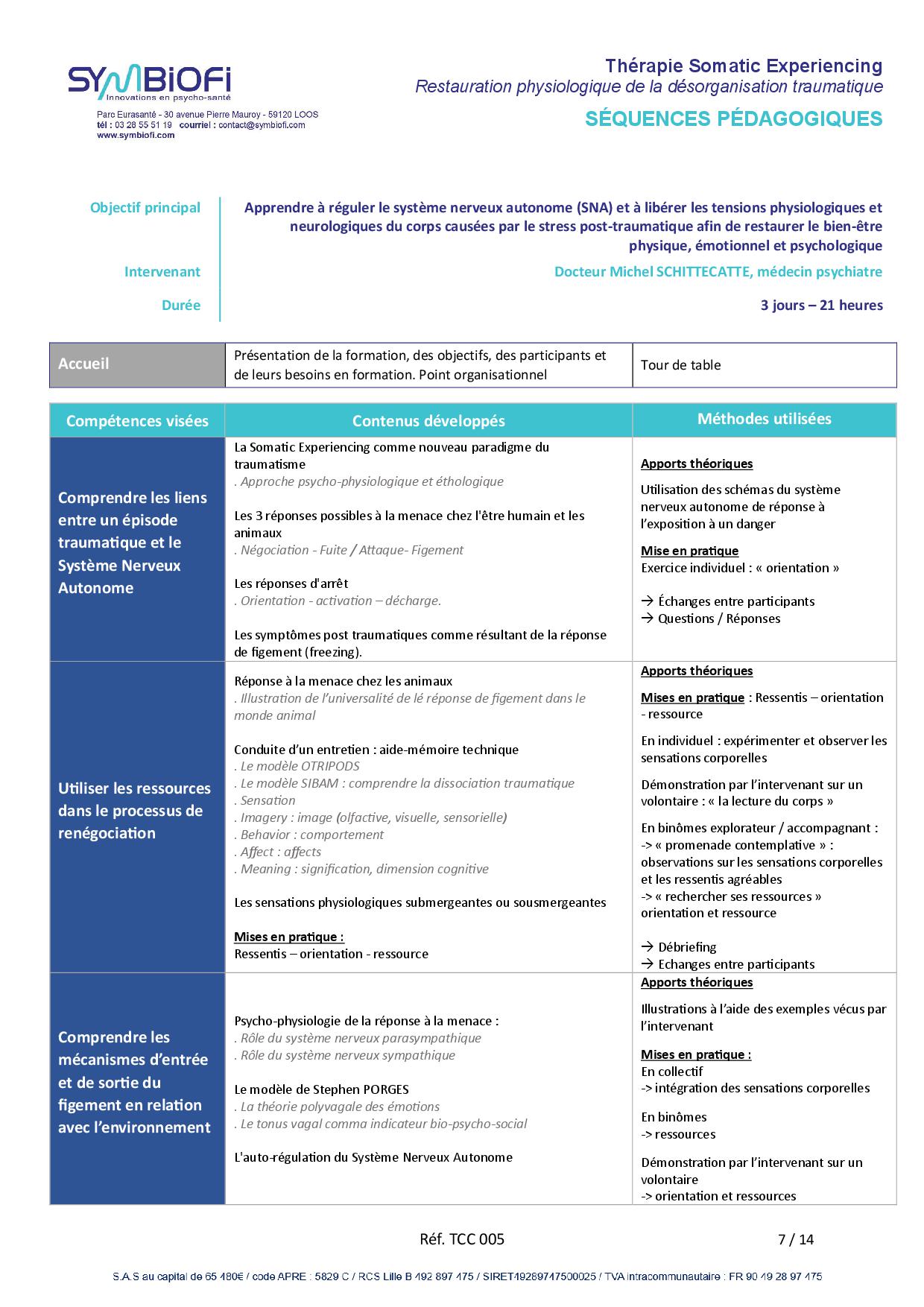 Symbiofi_Formation_Therapie_Somatic_Experiencing_Page_1 alt="Programme de la formation Thérapie Somatic Experiencing : restauration physiologique de la désorganisation traumatique - page 1"