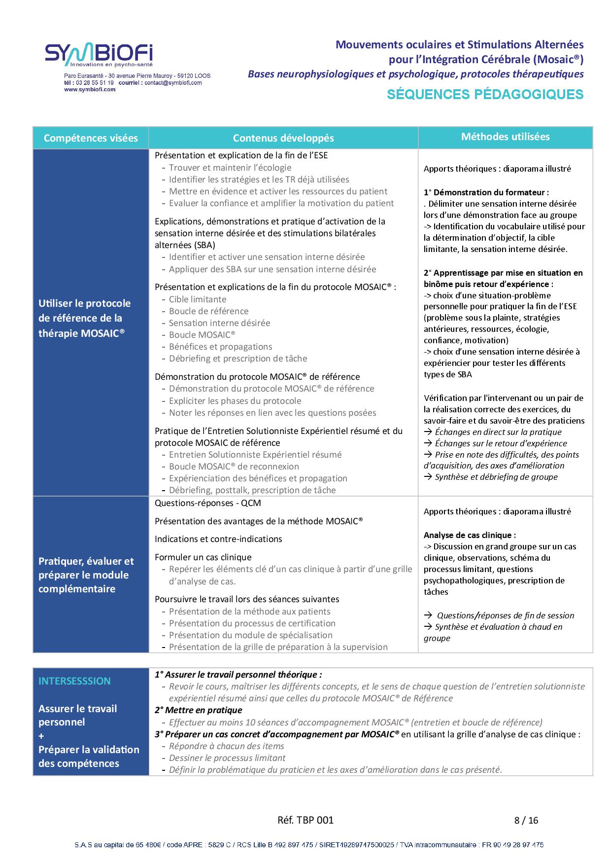Symbiofi_Formation_MOSAIC_Page_2 alt="Programme de la formation Mouvements oculaires et Stimulations Alternées pour l’Intégration Cérébrale (Mosaic®) : bases neurophysiologiques et psychologiques et protocoles thérapeutiques - page 2"
