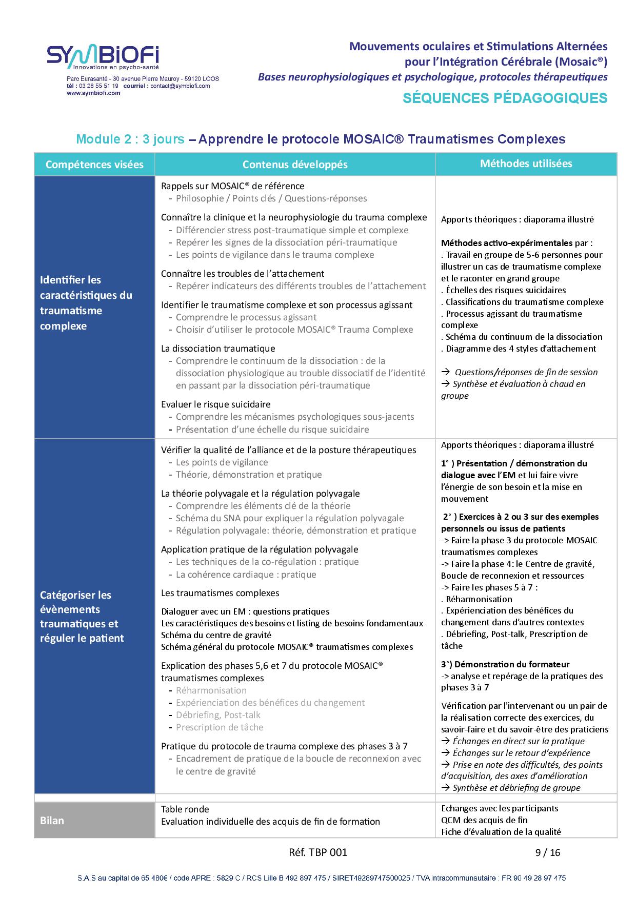 Symbiofi_Formation_MOSAIC_Page_3 alt="Programme de la formation Mouvements oculaires et Stimulations Alternées pour l’Intégration Cérébrale (Mosaic®) : bases neurophysiologiques et psychologiques et protocoles thérapeutiques - page 3"