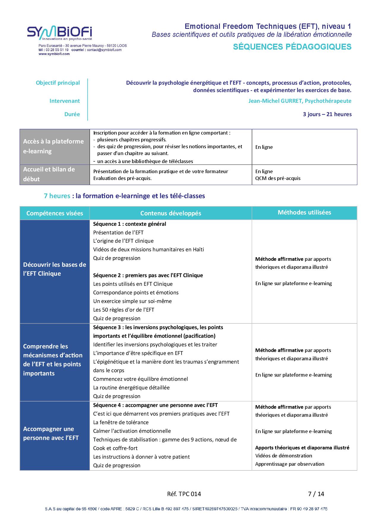 Symbiofi_Formation_Emotional_Freedom_Techniques_Page_1 alt="Programme de la formation Emotional Freedom Techniques (EFT), niveau 1 : bases scientifiques et outils pratiques de la libération émotionnelle - page 1"