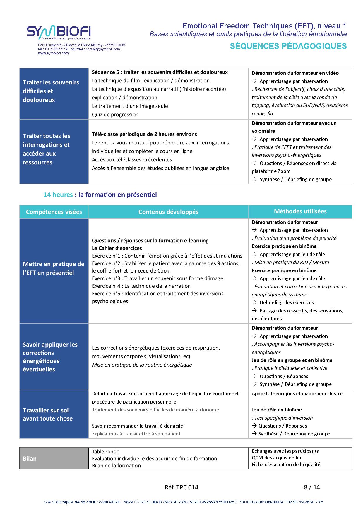 Symbiofi_Formation_Emotional_Freedom_Techniques_Page_2 alt="Programme de la formation Emotional Freedom Techniques (EFT), niveau 1 : bases scientifiques et outils pratiques de la libération émotionnelle - page 2"