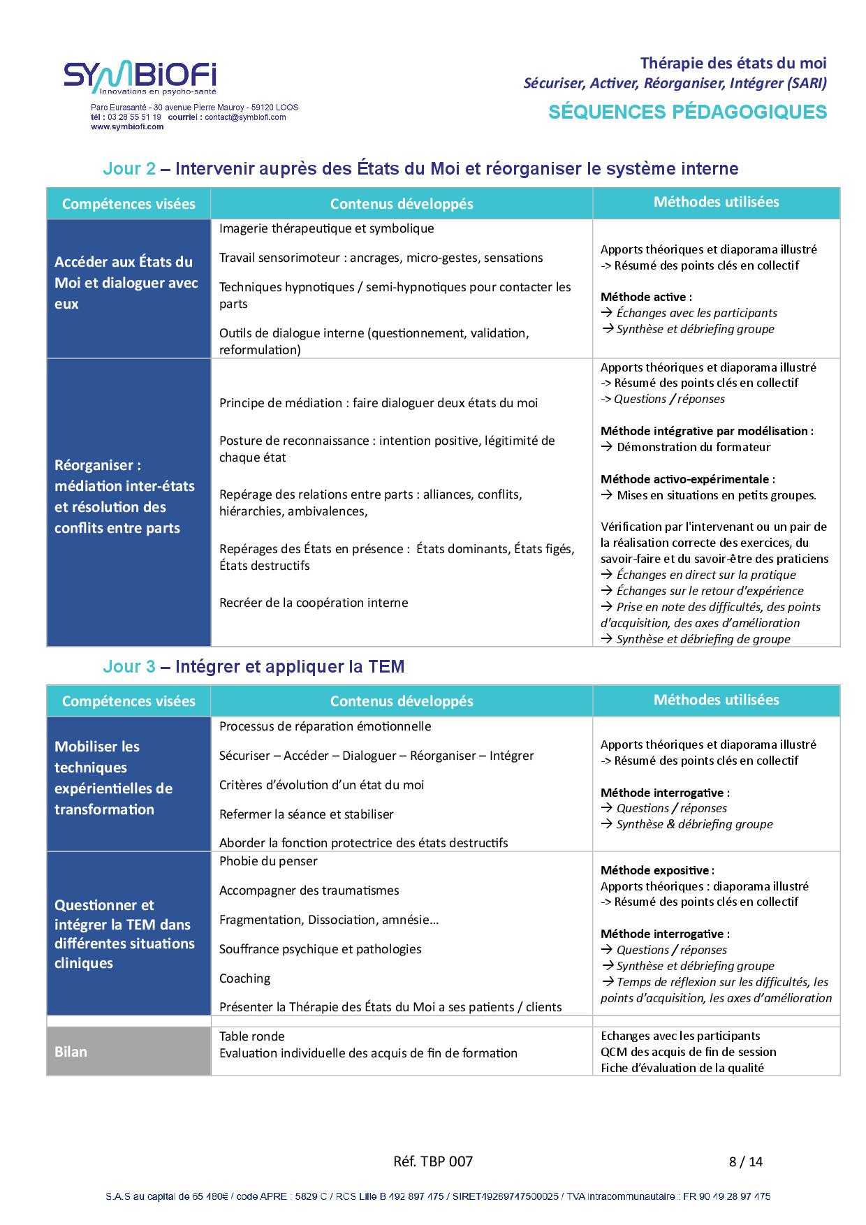 Symbiofi_Formation_Therapie_Etats_du_Moi_page2 alt="Programme de la formation Thérapie des états du moi : sécuriser, Activer, Réorganiser, Intégrer (SARI) - page 2"